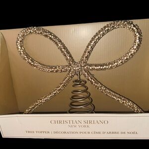 New! Christian siriano gold rhinestone Bow Christmas tree topper. TikTok viral